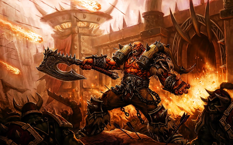 Orcs, battle, WoW, Siege of Orgrimmar, artwork, World of warcraft, monsters, HD wallpaper