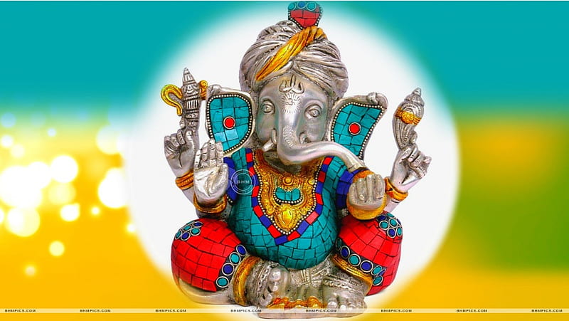 Lord Ganesh Statue Abstract Backgrou, HD wallpaper