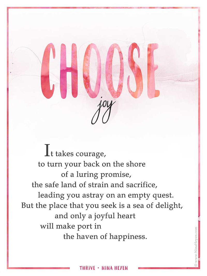 Choose Joy. A Poem from the THRIVE Collection, HD phone wallpaper