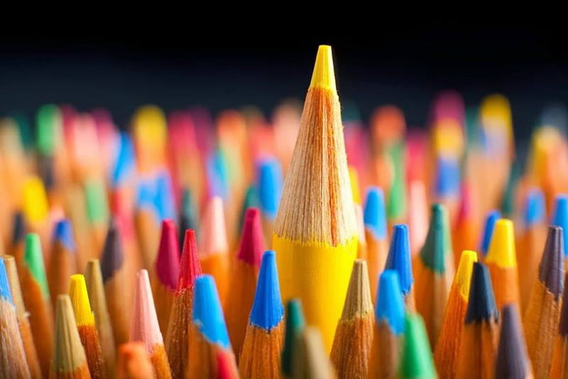 crayons, artist, write, color, HD wallpaper