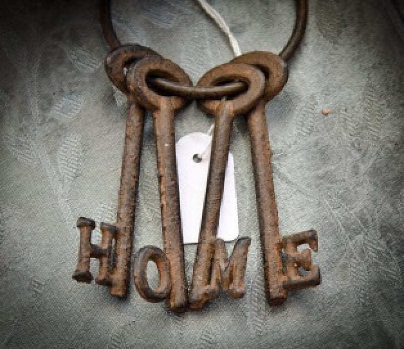 Home, keys, abstract, old, vintage, HD wallpaper
