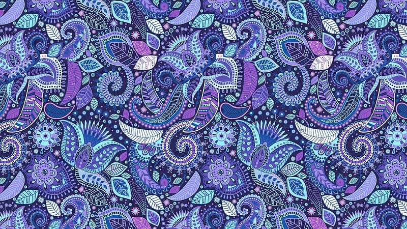 Abstract, Purple, Artistic, Paisley, HD wallpaper