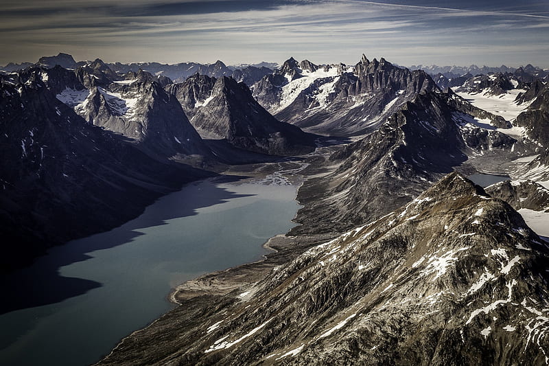 Greenland, bay, rocks, mountains, coast, HD wallpaper