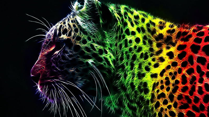 Abstract Tiger, 3d, colours, abstract, HD wallpaper