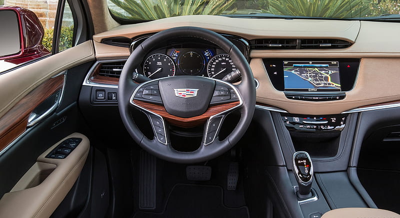 2017 Cadillac XT5 Platinum - Maple Sugar Interior with Jet Black accents and Satin Rosewood wood trim - Cockpit , car, HD wallpaper
