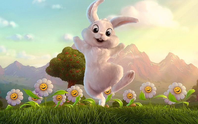 Funny Rabbit Cartoon character -, HD wallpaper