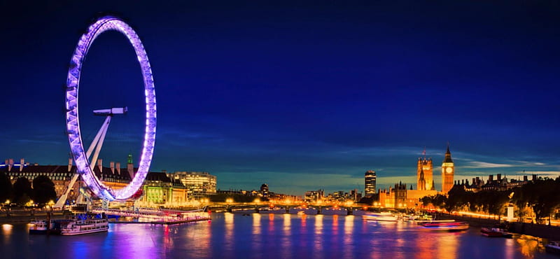 The London Eye, Ferris wheel, River Thames, London, Amusement Park, Lights,  Thames, HD wallpaper | Peakpx