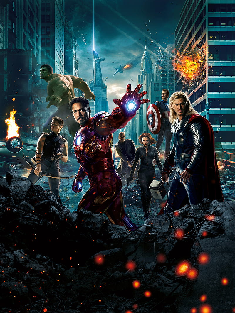 avengers 1, black widow, captain america hulk, iron man, marvel, movie, thor, HD phone wallpaper
