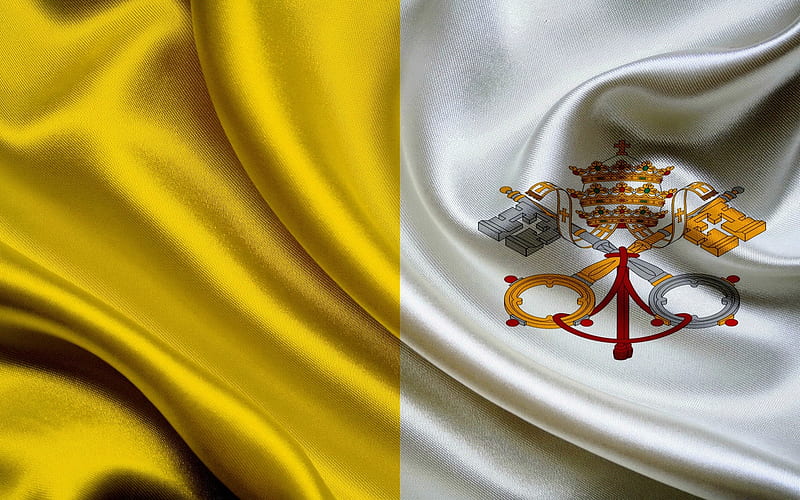 Flag of Vatican, yellow, Vatican, white, flag, HD wallpaper