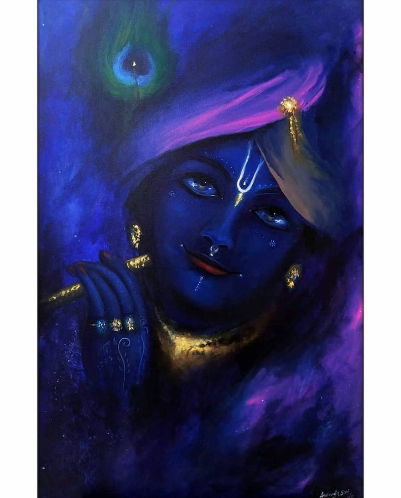 Krishna, electric blue, magenta, HD phone wallpaper | Peakpx