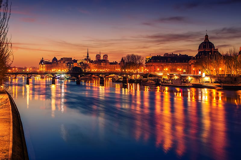 Cities, Night, Paris, City, France, River, HD wallpaper | Peakpx