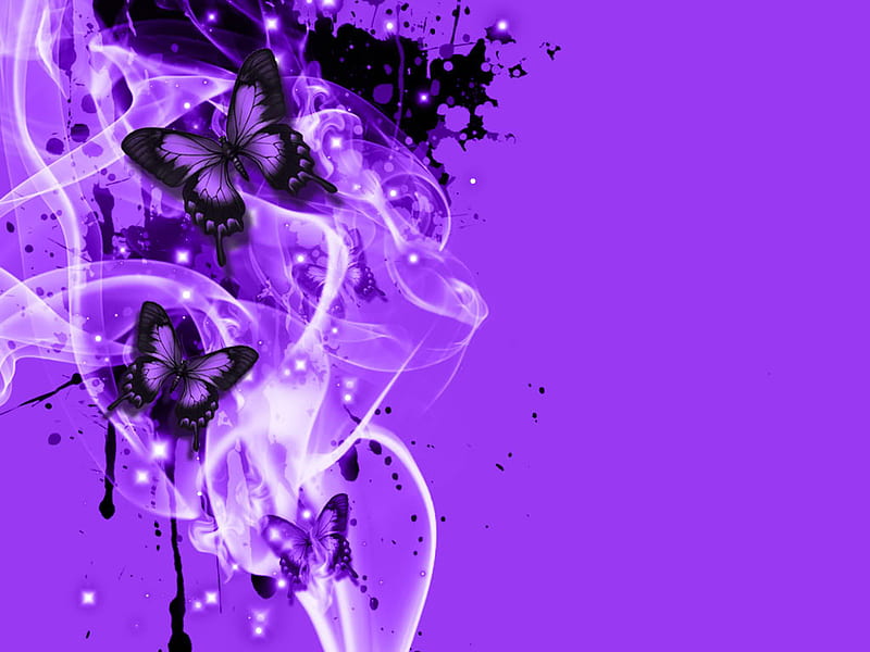 butterfly 3 jpg, swirls, white, purple, scribbles, HD wallpaper