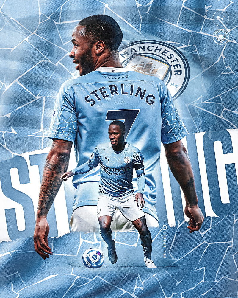 Download wallpapers Raheem Sterling, 4k, Manchester City FC, art
