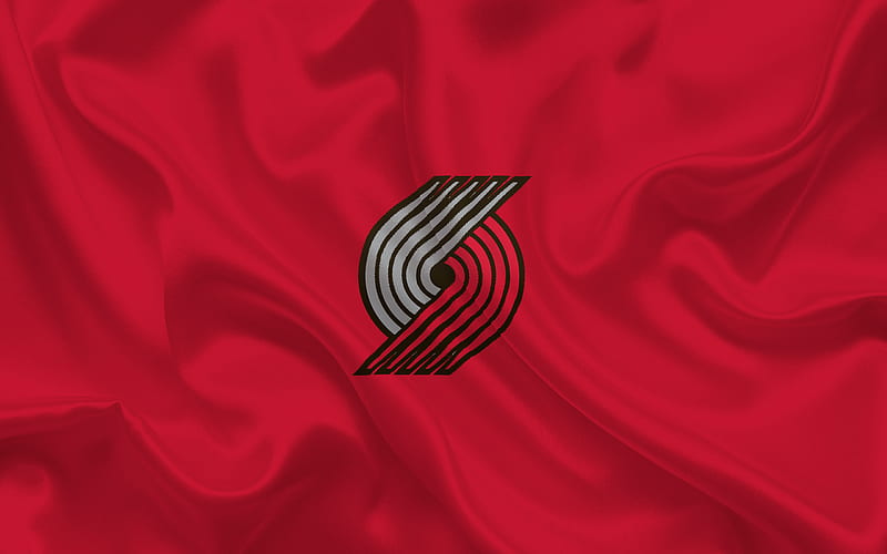 basketball, Portland Trail Blazers, Basketball club, NBA, Portland, Oregon, USA, emblem, logo, red silk, HD wallpaper