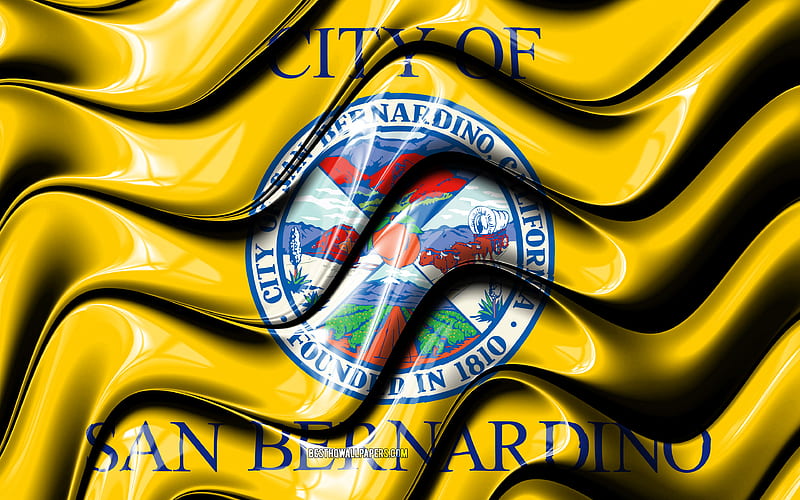 San Bernardino flag United States cities, California, 3D art, Flag of San Bernardino, USA, City of San Bernardino, american cities, San Bernardino 3D flag, US cities, San Bernardino, HD wallpaper