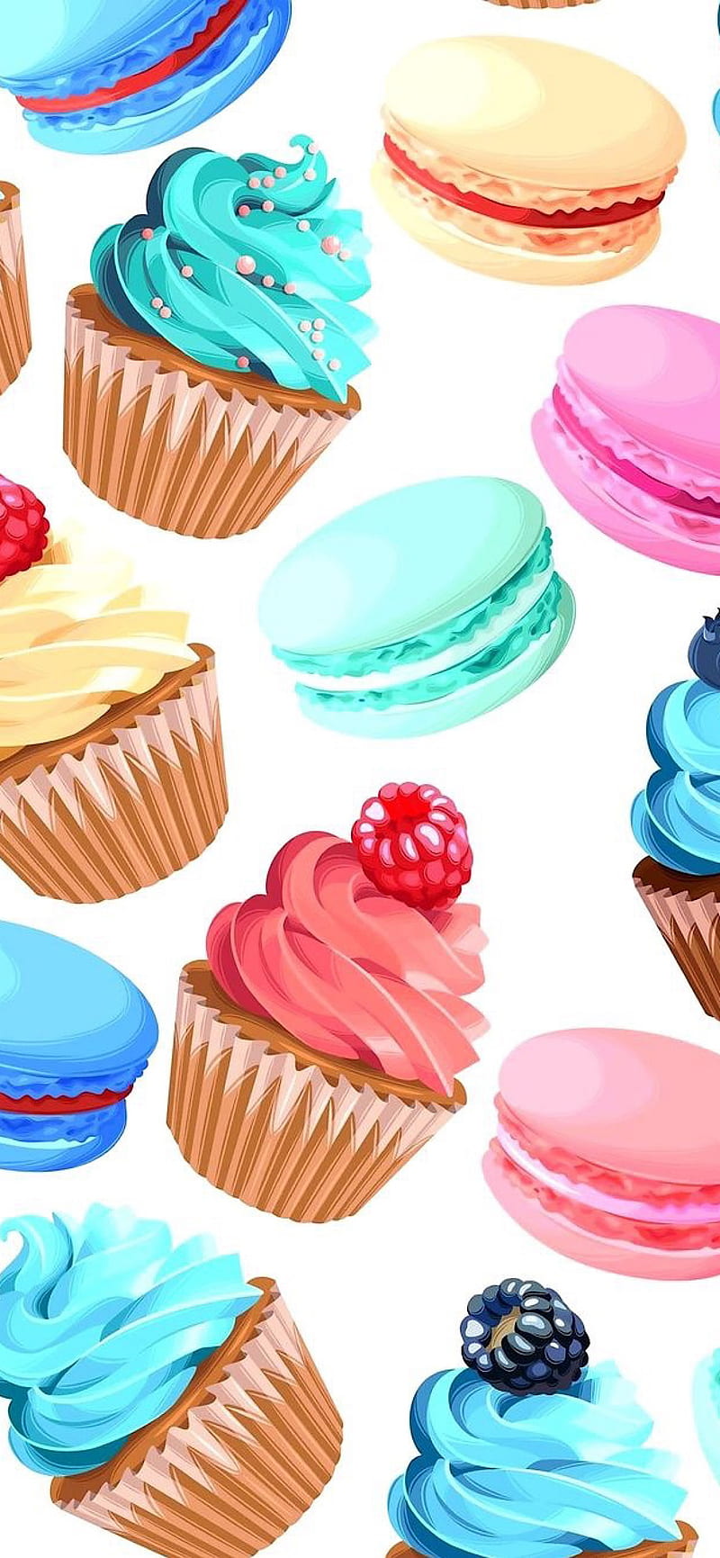 Cupcakes, colorful, cupcake, cute, dessert, food, summer, sweets, HD phone wallpaper