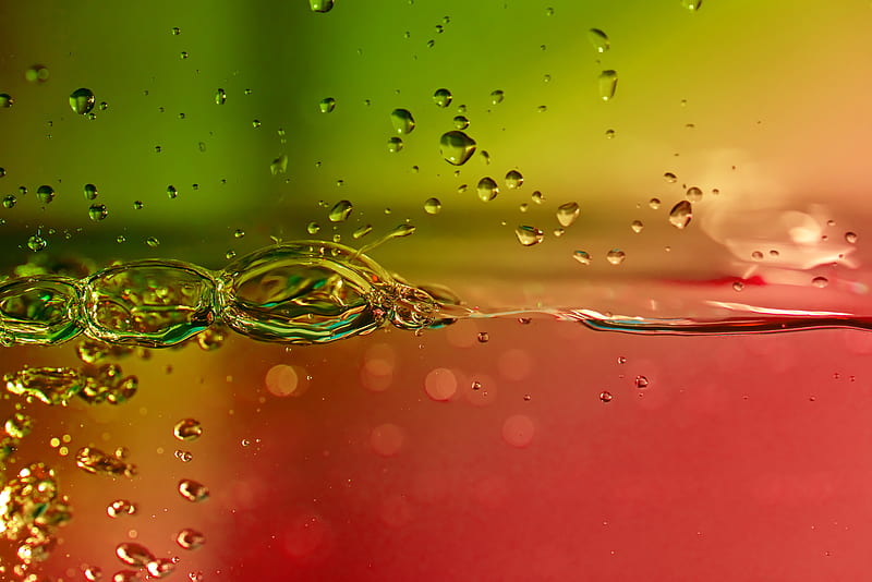splash, water, bubbles, gradient, multicolored, HD wallpaper