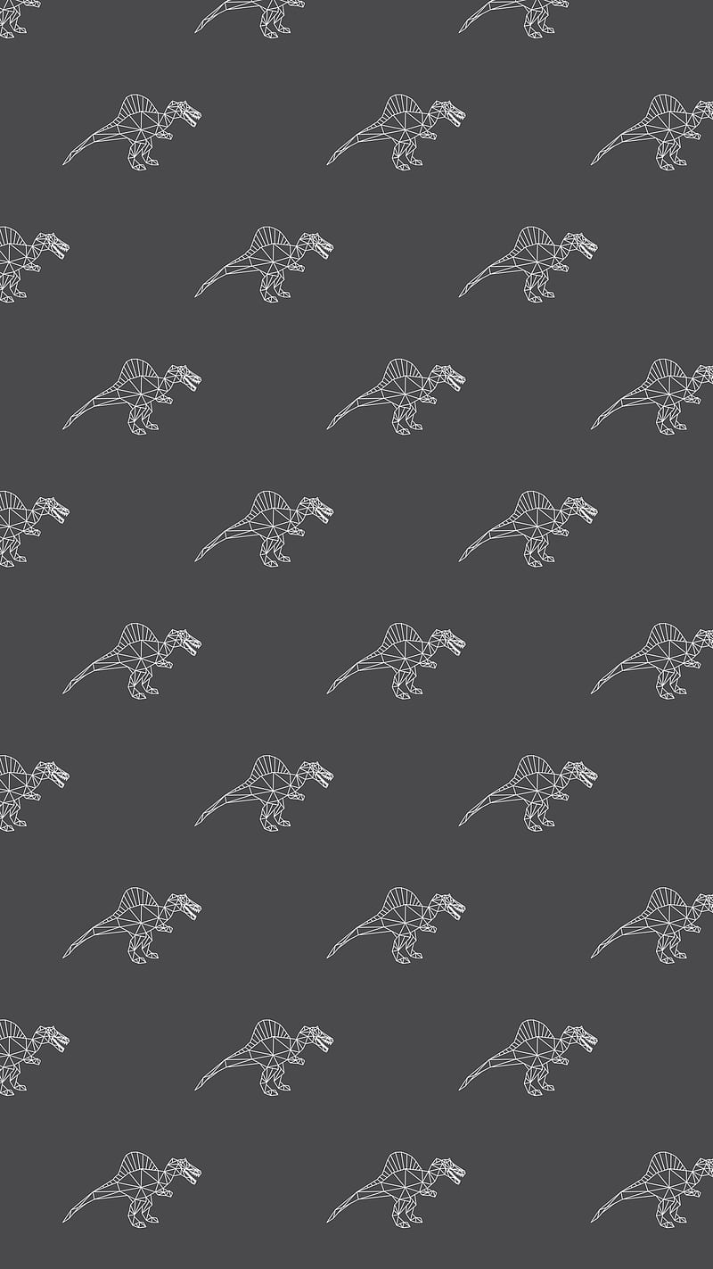 Dinosaurs grey, DimDom, Dino, Dinosaur, Spinosaurus, black, cool, cute, pattern, patterns, HD phone wallpaper