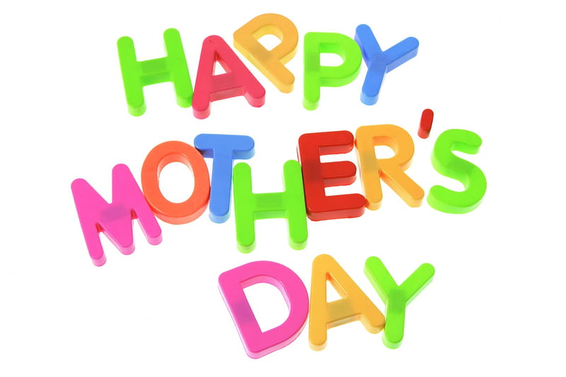 Happy Mother's Day!, red, colorful, yellow, rainbow, mother, card, green, day, white, pink, blue, HD wallpaper