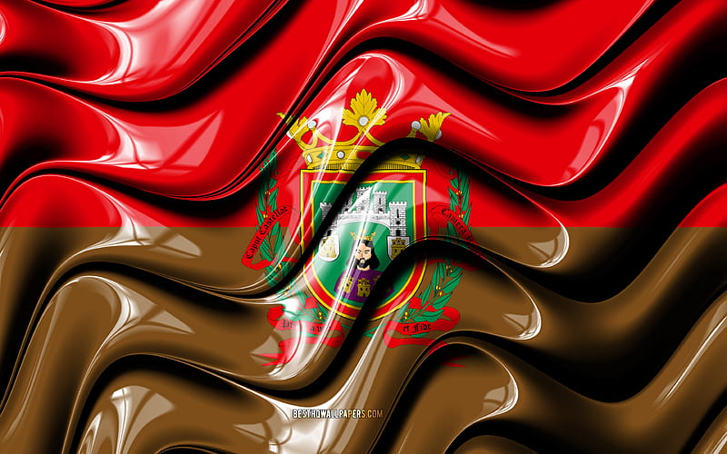 Burgos Flag Cities of Spain, Europe, Flag of Burgos, 3D art, Burgos, Spanish cities, Burgos 3D flag, Spain, HD wallpaper