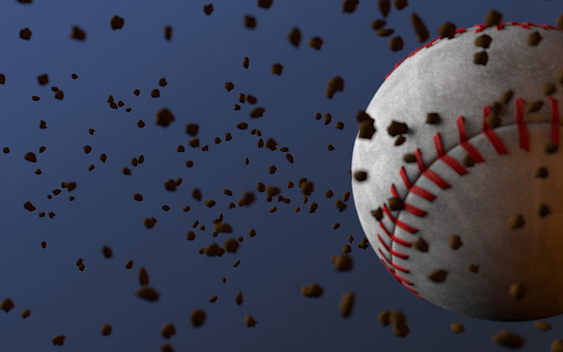 Baseball, ball 3d, cg, HD wallpaper