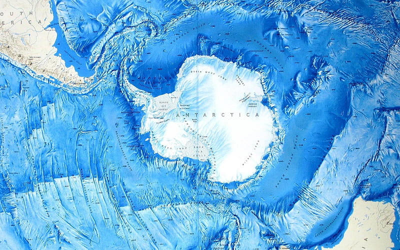 Antarctica, eternal ice, South Pole, oceans, Antarctica map, HD wallpaper