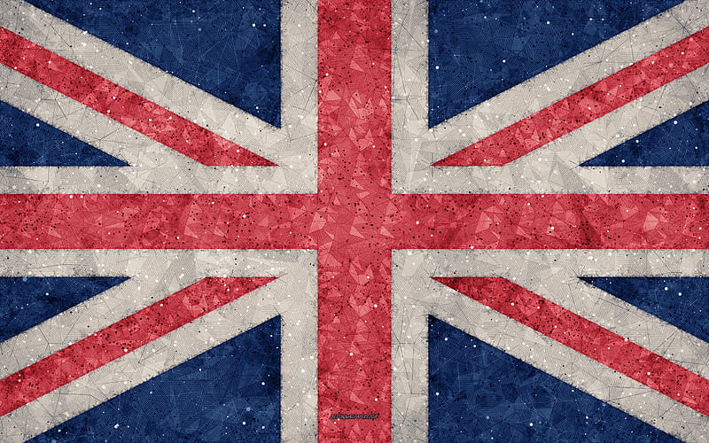 Flag of Great Britain, 4к, creative geometric flag, art, UK Flag, British flag, Great Britain, United Kingdom, HD wallpaper