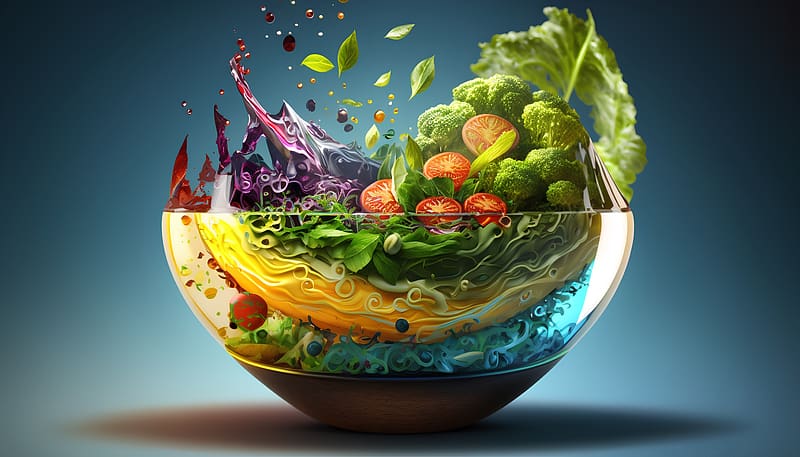 Vegetable salad, Delicious, Salad, Lunch, Bowl, Meal, HD wallpaper