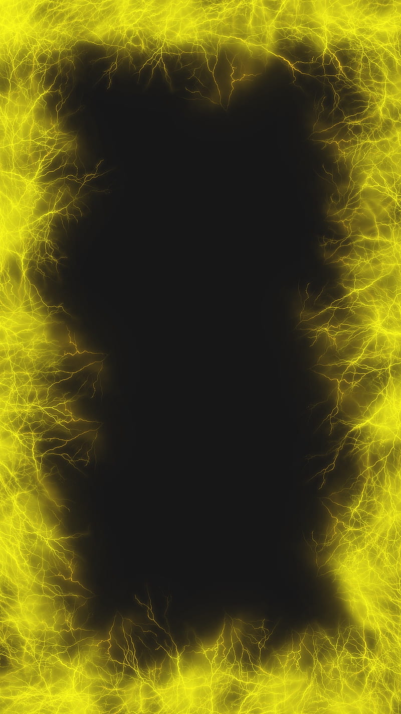 ElectroFrame Yellow, FMYury, abstract, black, colorful, colors, electric, electro, energy, frame, gold, gradient, light, lighting, lightning, lines, power, HD phone wallpaper