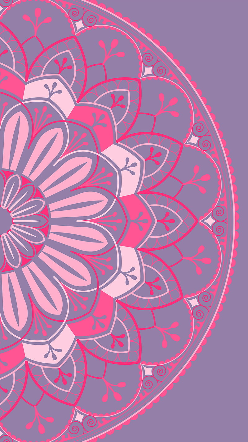 Pink & Purple Mandala, Kiss, bonito, cute, delicate, feminine, india, indian,  HD phone wallpaper | Peakpx