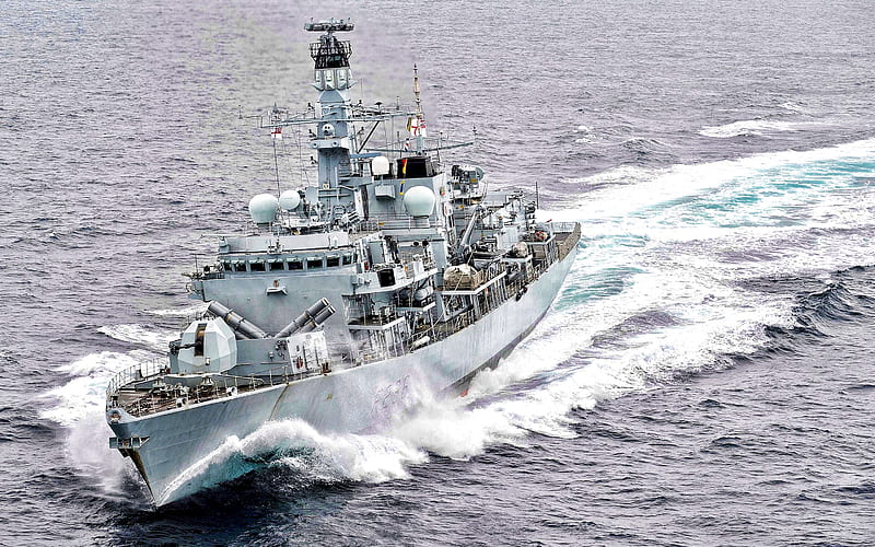 HMS Montrose, F236, Royal Navy, British frigate, British warships, Type 23 frigate, warship at sea, HD wallpaper