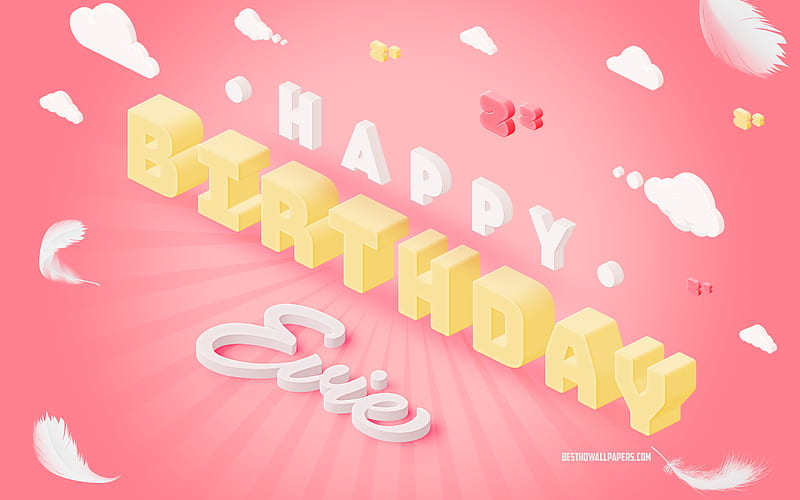 Happy Birtay Evie, 3d Art, Birtay 3d Background, Evie, Pink Background, Happy Evie birtay, 3d Letters, Evie Birtay, Creative Birtay Background, HD wallpaper