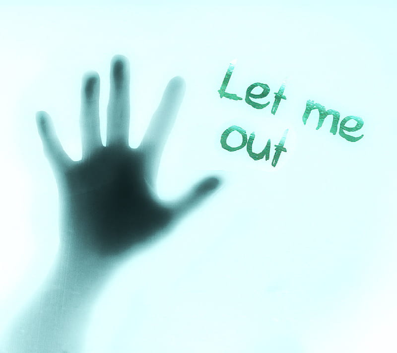 Let me out, glass, hand, HD wallpaper