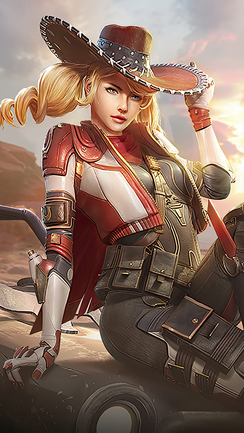 PUBG Mobile Cowgirl, game, girl, pubg mobile west cowgirl, HD phone wallpaper