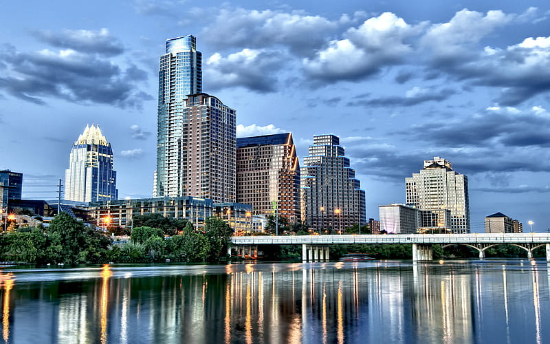Austin cityscapes, modern buildings, american cities, Texas, America, USA, R, HD wallpaper