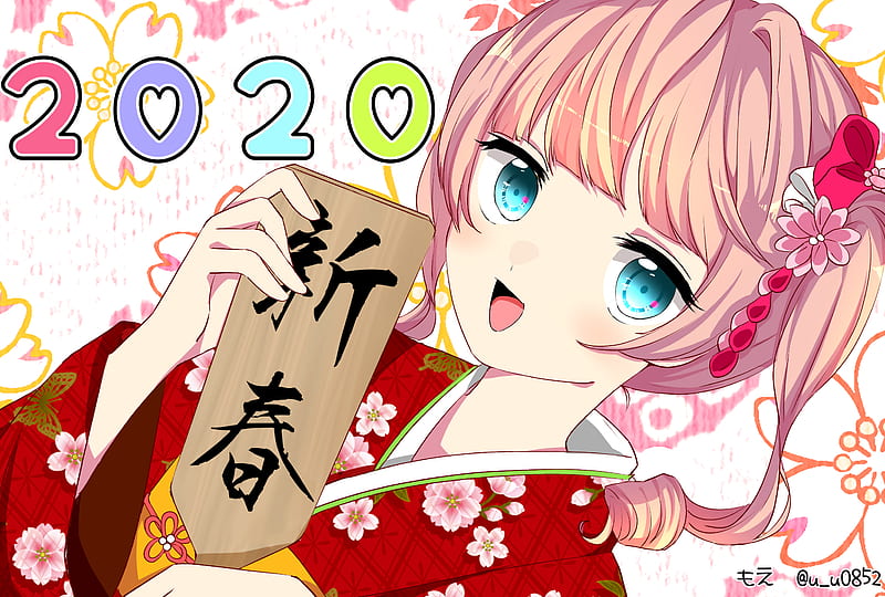 Anime, Original, Aqua Eyes, Blue Eyes, Girl, New Year 2020, HD wallpaper
