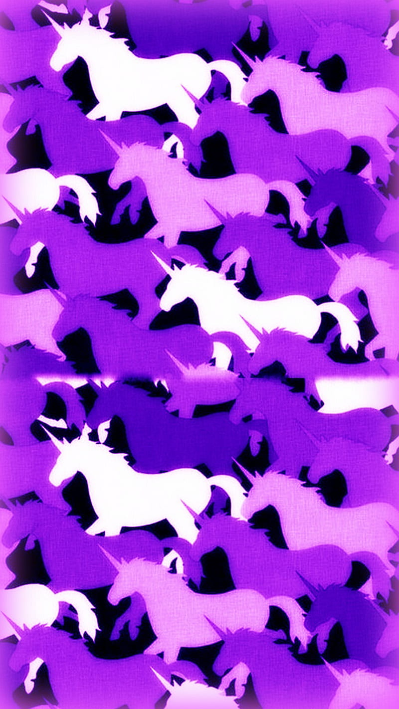 Unicorns Pattern 4, abstract, animals, camo, cool, fantasy, horses, magic, myth, purple, unicorn, HD phone wallpaper