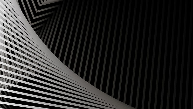 Black & White Digital Art Lines Abstract, HD wallpaper