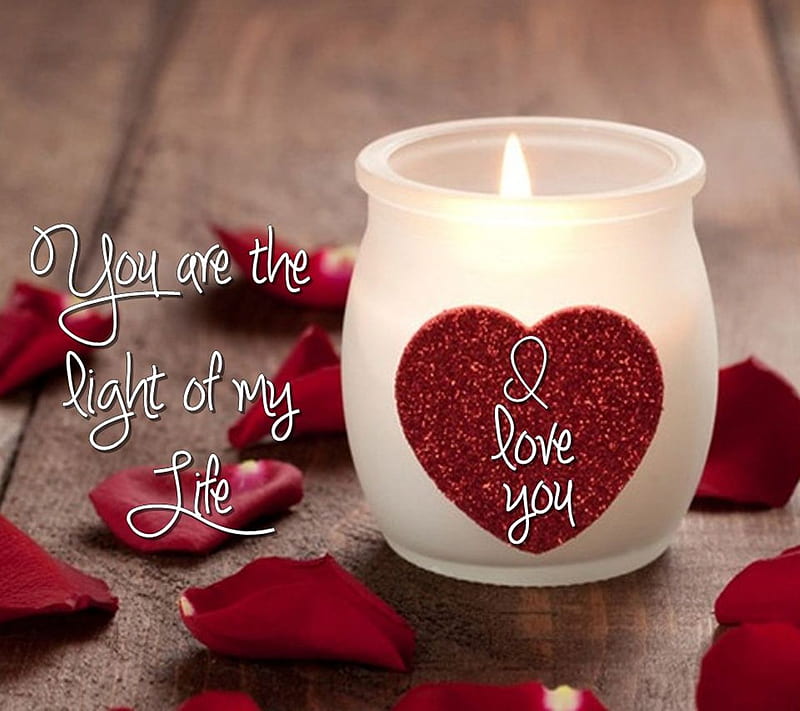 Light Of My Life, siempre, heart, in love, leaves, love, new, romantic, saying, HD wallpaper