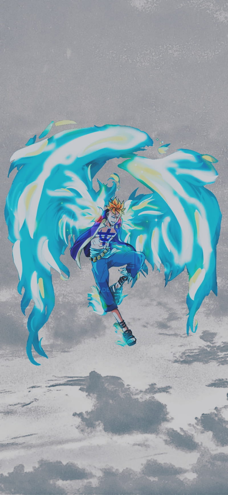Marco The Phoenix Electric Blue Op One Piece Anime Hd Mobile Wallpaper Peakpx