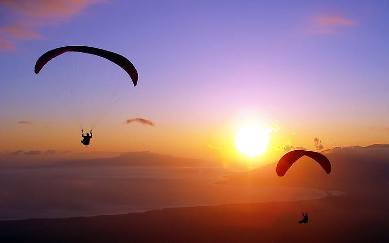 parachute jump decline flight extreme-Sports, HD wallpaper
