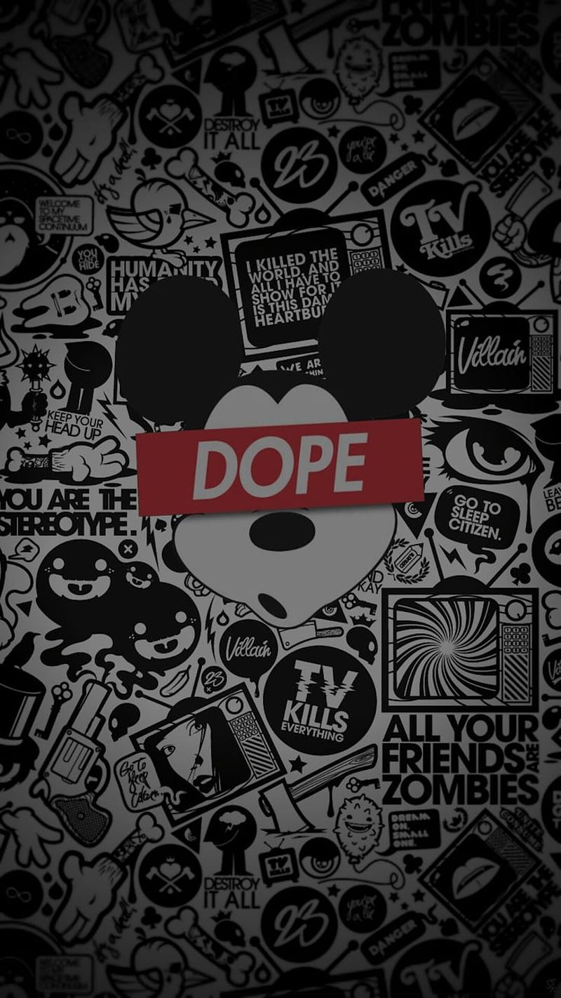 Dope, Cartoon, Black, Mouse, Dark, Harsh, Hd Phone Wallpaper | Peakpx