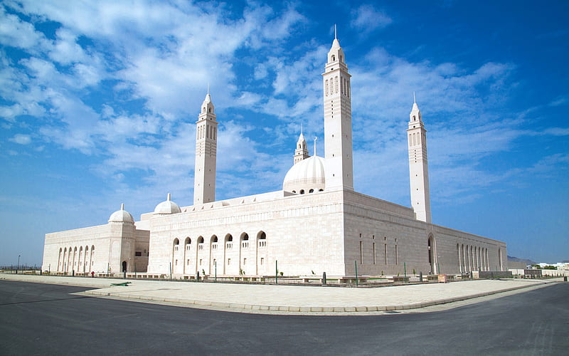 Sultan Qaboos Grand Mosque, Muscat, Oman, morning, mosque, main mosque, Sultanate of Oman, Islam, HD wallpaper
