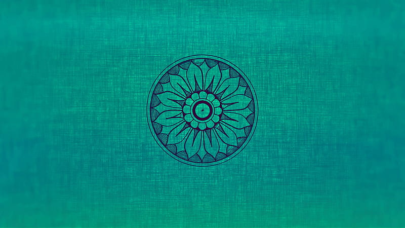 Turquoise Flower Inside Circle Turquoise, HD wallpaper