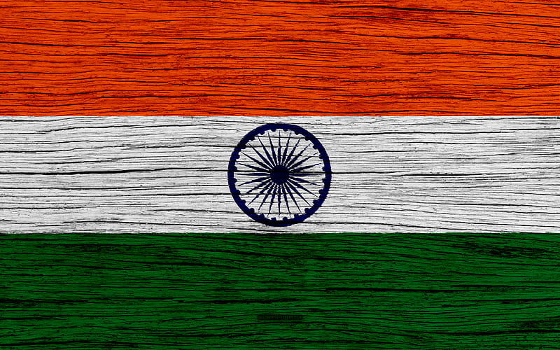 Flag of India Asia, wooden texture, Indian flag, national symbols, India flag, art, India, HD wallpaper