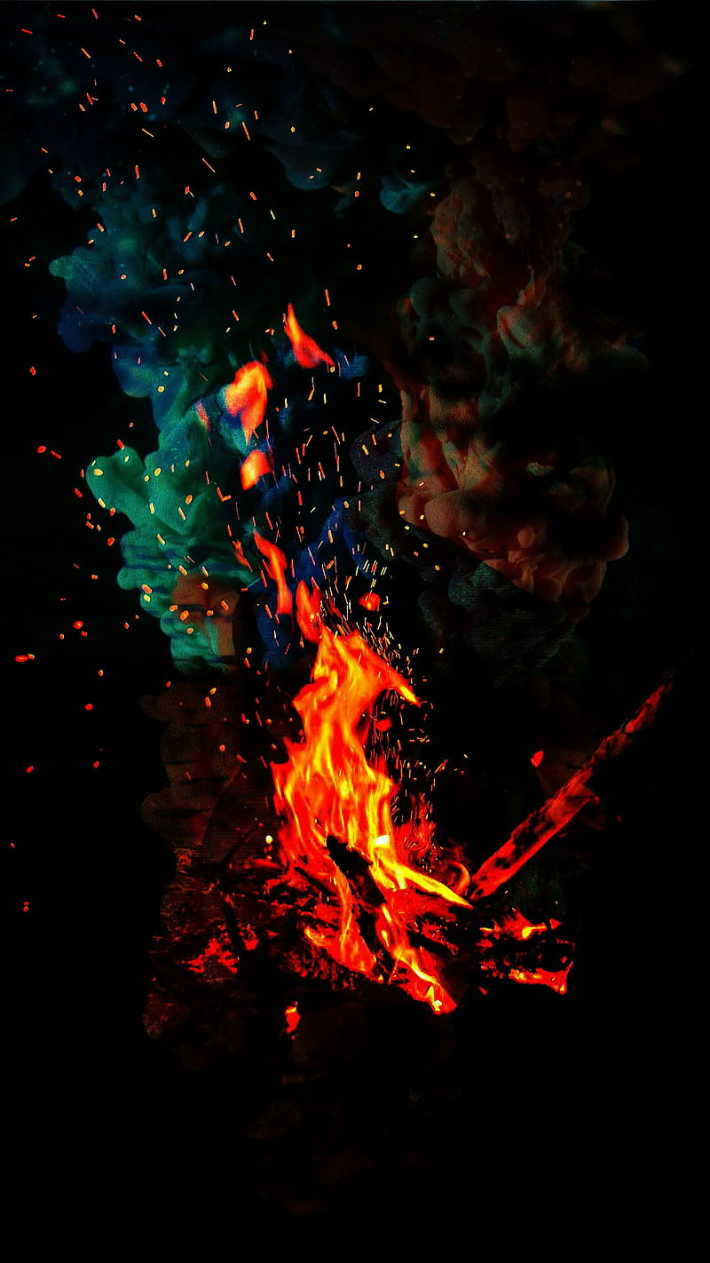 Smoke Fire, abstract, black, dragons, gothic, knuckles, lightning, no, red, relaxation, storm, HD phone wallpaper