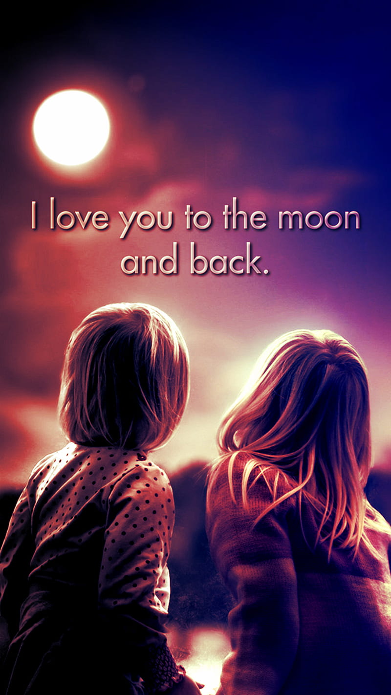 Love You To The Moon, sayings, HD phone wallpaper