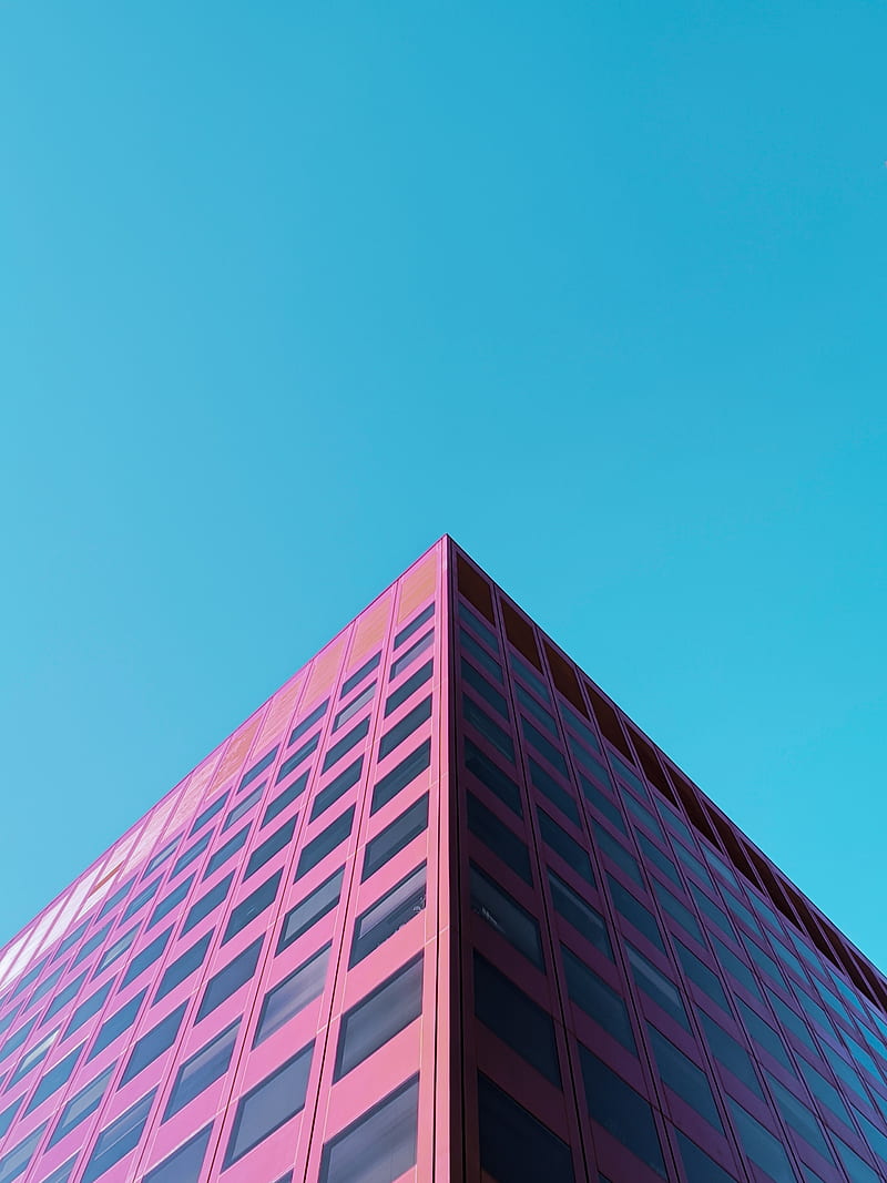 building, architecture, minimalism, pink, HD phone wallpaper