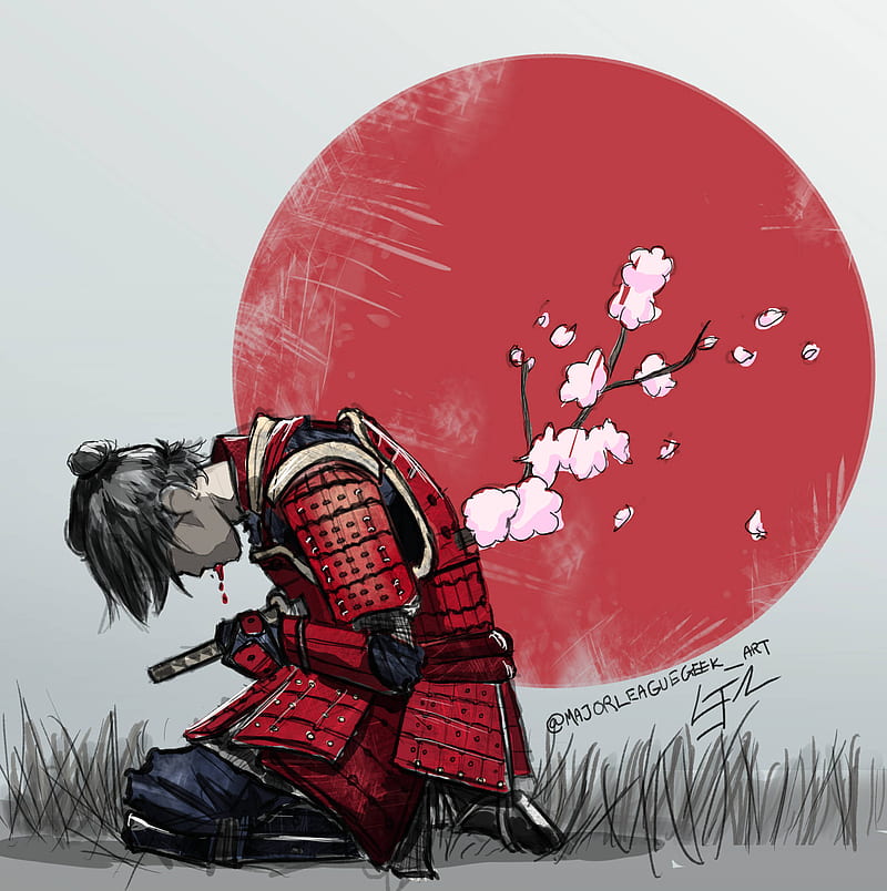 Samurai Doing Seppuku With Cherry Blossoms . .com, HD phone wallpaper