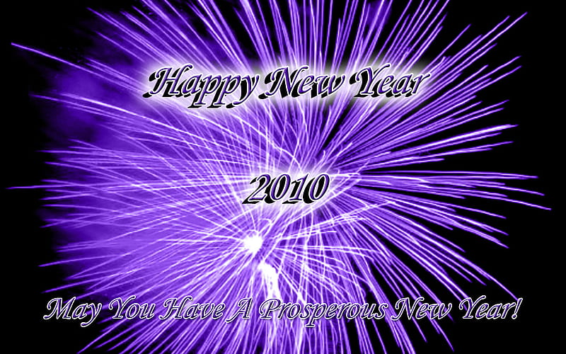 Happy New Years Purple, 2010, purple, new years, fire works, HD wallpaper